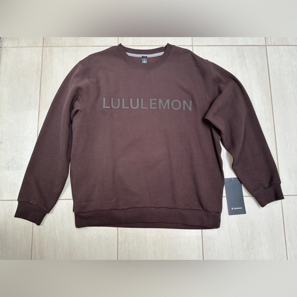 NWT Lululemon Steady State Crew Graphic in Espresso in size M